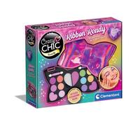 Clementoni Crazy Chic Beauty - Ribbon Ready Cosmetic Bag Creative Game for Children Aged 6+ Makeup Set with Eyeshadow, Lip Gloss and Mirror, Gift Idea for Any Occasion 18262