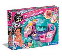 Clementoni- Crazy Chic Cool Nail Art Set for Kids: Nail Polish, Dryer, Stickers