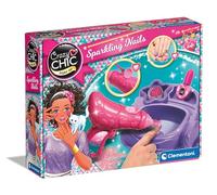 Clementoni- Crazy Chic Glitter Nail Art Set: Electric Nail Polish & Glitter for Sparkling Manicures (6+ Years)