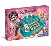 Clementoni - Crazy Chic Studio: Temporary Tattoo Kit for Kids with Stencils & Paints (6+ Years)