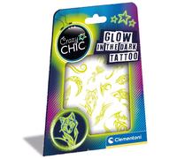 Clementoni - 18687 - Crazy Chic - Glow In The Dark Tattoo - Temporary Tattoos For Kids, Tattoo Kit For Kids