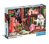 Clementoni - Curious Whiskers 1000 Piece Puzzle - 14 Years & + - Relaxing Board Game Illustrated Cat Concentration Gift Idea