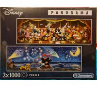 Disney 2 x 1000 piece Panorama Jigsaws Mickey & Minnie Mouse - Double Pack, each 98x33cm / 38x13