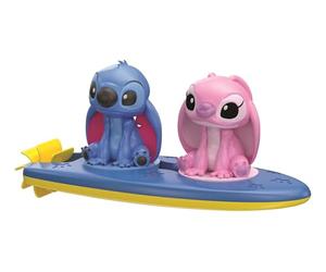 Clementoni Disney Baby Stitch & Angel Surf Floating Bath Game for Children from 6 Months Soft Rubber without Holes Anti-Mould with Rotating Propeller 17627