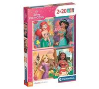 Clementoni Puzzle Disney Princess - 2x20 (40 pcs) - Ages 3+ - Made in Italy - Super Color