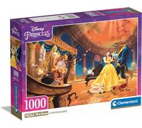Clementoni Jigsaw Puzzle Disney The Belle And The Beast 1000 Pieces - Poster Included, Puzzle For Adults 14-99 Years, Gift For Men/Women, Disney Princess, Made In Italy, 39854