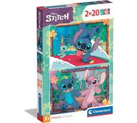Clementoni 24809 Disney Lilo & Stitch Jigsaw 2 20 Pieces-Supercolor Children 3-5 Years, Cartoon, Gift for Boy/Girls, Puzzle for Kids, Made in Italy, Multicolor
