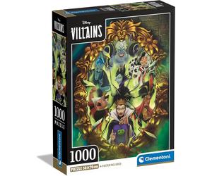 Clementoni - Disney Villains Collection Villains-1000 Pieces Puzzle, Vertical, F