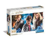 Clementoni Jigsaw Puzzle Harry Potter 500 Pieces - Poster Included, Puzzle For Adults 14-99 Years, Gift For Men/Women, Hogwarts, Made In Italy, 35535
