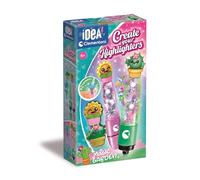 Clementoni Idea - Create Your Highlighters Garden, Creative Kit for Children 6+ Years, Customisable Highlighters with Decorations and Characters, 18397