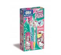 Clementoni Idea - Create Your Pens Hello Kitty and My Melody, Mini Lab Pens Customizable Children 6+ Years, Creative Kit with 2 Pens to Decorate and Characters, 18433