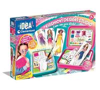 Clementoni Idea-Fashion Designer Light Board Clothing Set Creative Toy for Girls 6 Years Multicolor Folding Stand Lightweight Top Drawings Pattern Pen