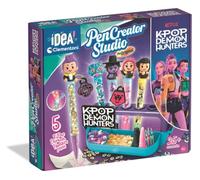 Clementoni IDEA KPop Demon Hunters Pen Creator Studio, Make Your Own Pens Craft Kit for Kids, 5 Unique Designs with Iridescent Decorations & Toppers, Ages 6+