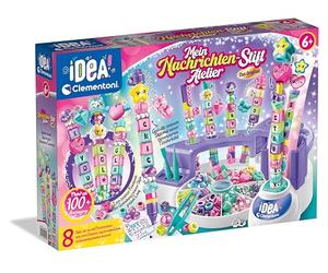 Clementoni Idea Message Pen Atelier - Pen Craft Set with Letters, Beads, Stickers & More - Personalised Pen, Gift Set for Children from 6 Years, 59455