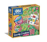 Clementoni - Idea-Sparkly Creations-Pop Style Painting, Diamond Art, Art Kit, Gems Workshop, Creative Game Children 7 Years, Multilingual Color, 18775