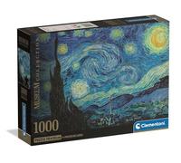 Clementoni - Van Gogh 37065 1000 Piece Art Puzzle for Adults and Children, Museum Collection, Starry Night Theme with Poster Included, Compact Box, Gift Idea for Men and Women, Made in Italy, 70 x 50