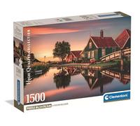 Clementoni - 31734 Jigsaw Puzzle 1500 Pieces for Adults and Teenagers, Collection Zaanse Schans Amsterdam, with Poster Included, Compact Box, Gift Idea Made in Italy, 84.5 x 60 cm, 31734