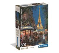 Clementoni Jigsaw Puzzle 500 pieces, Collection Night at the Eiffel Café, Puzzle for Adults 14-99 Years, Compact box, Made in Italy, 35577
