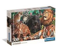 Clementoni Jigsaw Puzzle 500 pieces Collection Wild Cats, Puzzle for Adults 14-99 Years, Compact box, Made in Italy, 35584
