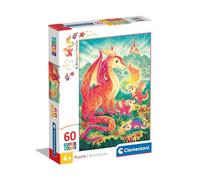 Clementoni Jigsaw Puzzle A Dragon Family 60 Pieces - Supercolor Puzzle For Children 4-6 Years, Cartoon, Gift For Boy/Girls, Puzzle For Kids, Made In Italy, 26600