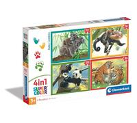 Clementoni Jigsaw Puzzle Baby Cuddles 12+16+20+24 Pieces - Supercolor Puzzle For Children 3-5 Years, Realistic, Animals, Gift For Boy/Girls, Puzzle For Kids, Made In Italy, 21532