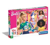 Clementoni Jigsaw Puzzle Barbie 104 Pieces - Supercolor Puzzle For Children 6-8 Years, Cartoon, Gift For Girls, Puzzle For Kids, Made In Italy, 25753
