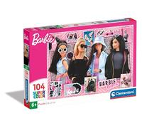 Clementoni Jigsaw Puzzle Barbie 104 Pieces - Supercolor Puzzle For Children 6-8 Years, Cartoon, Gift For Girls, Puzzle For Kids, Made In Italy, 25754