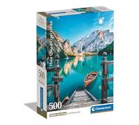 Clementoni Jigsaw Puzzle Braies Lake Collection - 500 Pieces - Poster Included, Puzzle For Adults 14-99 Years, Gift For Men/Women, Italian Landscape, Made In Italy, 35538