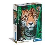 Clementoni Jigsaw Puzzle Collection - Jaguar In The Jungle 500 Pieces - Poster Included, Puzzle For Adults 14-99 Years, Gift For Men/Women, Animals, Made In Italy, 35541
