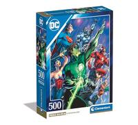 Clementoni Jigsaw Puzzle Dc Comics, Justice League 500 Pieces - Poster Included, Puzzle For Adults 14-99 Years, Gift For Men/Women, Super Hero, Made In Italy, 35532