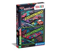Clementoni 25758 Disney Cars Jigsaw 104 Pieces-Glowing in The Dark Supercolor Ch
