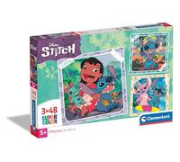 Clementoni Jigsaw Puzzle Disney Stitch 3 Puzzle With 48 Pieces - Supercolor Puzzle For Children 5-7 Years, Cartoon, Disney, Gift For Boy/Girls, For Kids, Made In Italy, 25321
