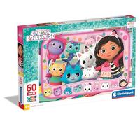 Clementoni Jigsaw Puzzle Gabby'S Dollhouse 60 Maxi Pieces - Supercolor Puzzle For Children 4-6 Years, Cartoon, Gift For Boy/Girls, Doll, Puzzle For Kids, Made In Italy, 26598