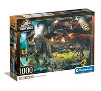 Clementoni Jigsaw Puzzle Jurassic World 1000 Pieces - Poster Included, Puzzle For Adults 14-99 Years, Gift For Men/Women, Dinosaur, Made In Italy, 39856