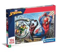 Clementoni Jigsaw Puzzle Marvel Spider-Man 104 Pieces - Supercolor Puzzle For Children 6-8 Years, Cartoon, Marvel, Gift For Boy/Girls, Puzzle For Kids, Made In Italy, 25778