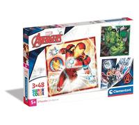 Clementoni Jigsaw Puzzle Marvel The Avengers 3 Puzzle With 48 Pieces - Supercolor Puzzle For Children 5-7 Years, Cartoon, Puzzle Marvel, Gift For Boy/Girls, Puzzle For Kids, Made In Italy, 25315