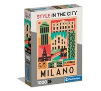 Clementoni Jigsaw Puzzle Milan 1000 Pieces Style in the City - Puzzle For Adults 14-99 Years, Gift For Men/Women, Illustrated City, Milan, Italy, Puzzle Art, Made In Italy, 39842