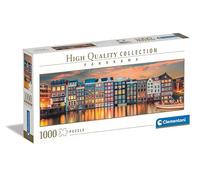 Clementoni Jigsaw Puzzle Panorama Collection - Bright Amsterdam 1000 Pieces - Puzzle For Adults 14-99 Years, Gift For Men/Women, City, Holland, Made In Italy, 39838