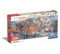 Clementoni Jigsaw Puzzle Panorama Getting Ready For Christmas 1000 Pieces - Compact Box, Poster Included, Puzzle For Adults 14-99 Years, Gift For Men/Women, Made In Italy, 39927