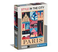 Clementoni Jigsaw Puzzle Paris 1000 Pieces Style in the City, Puzzle For Adults Age 14+, Gift For Men/Women, Illustrated City, Paris, France, Puzzle Art, Made In Italy, 39843