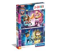 Clementoni Jigsaw Puzzle Paw Patrol 2 Puzzles With 40 Pieces - Supercolor Puzzle For Children 3-5 Years, Unisex, Made In Italy, 24805