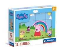 Clementoni Jigsaw Puzzle Peppa Pig 12 Pieces - Cube Supercolor Puzzle For Children 3-5 Years, Cartoon, Gift For Boy/Girls, Puzzle For Kids, Made In Italy, 41195
