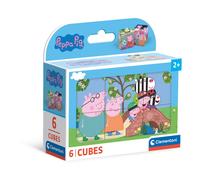 Clementoni Jigsaw Puzzle Peppa Pig 6 Pieces - Cube Supercolor Puzzle For Children 2-4 Years, Cartoon, Gift For Boy/Girls, Puzzle For Kids, Made In