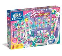 Clementoni | L'Atelier des Stylos - Message Edition | Creative Kit for Children 6+ | Create 8 Personalised Pens with Alphabet Beads, Stickers and Characters | Fun Manual Activity