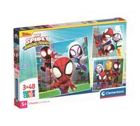 Clementoni - 25294 - Supercolor Puzzle - Marvel Spidey And His Amazing Friends - 3x48 Pieces (3 Puzzles Included), Jigsaw Puzzle For Kids Age 5, Puzzle Cartoon, Made In Italy