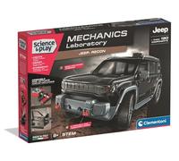 Clementoni Mechanics Jeep Recon 4x4 - Buildable Electric Off-Road Vehicle Model Kit with 200+ Components for Kids 8+