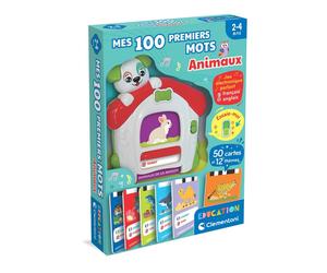 Clementoni - Mes 100 Premiers Mots Bilingues Les Animaux - 2-4 Ans - Jeu éducati