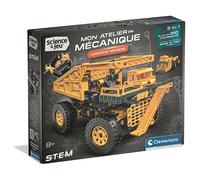 Clementoni - Mining Truck 8 Years - Mechanical Construction Kit for Children with 2 Models to Assemble, Functional Steering System and Tipping Trough, Science STEM Game, Gift Toy
