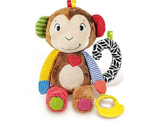 Clementoni - Monkey Sings, Plays, Learn Interactive Speaking in Italian, Electronic Play Children 3 Months, Educational Plush 100% Washable, Multicolor, 17673