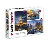 Clementoni Multi Puzzle City / Landscapes Images 2X 1000 & 1x 500 Jigsaw Set New